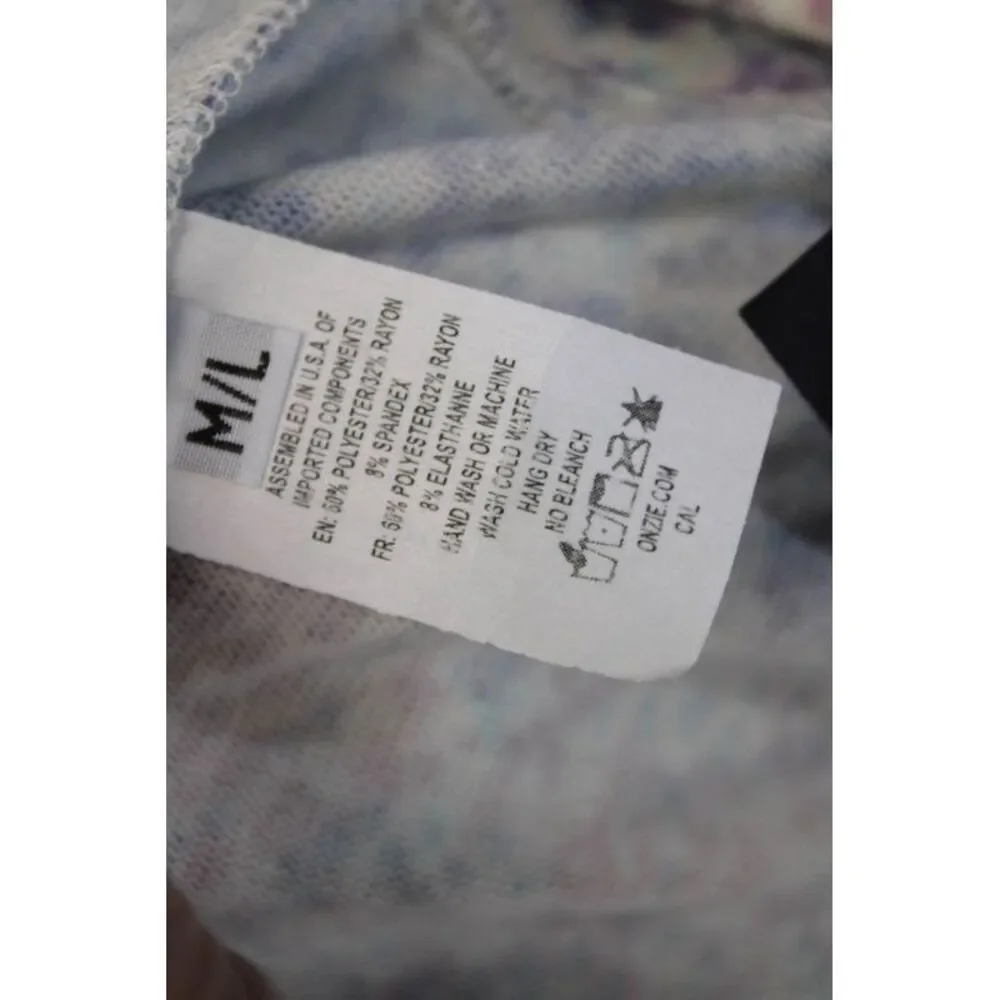 ONZIE Womens Geometric Print Long Sleeve High-Low Sweatshirt Multicolor Size M/L